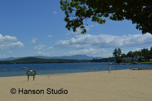 Weirs Beach, NH - Beach and Sign